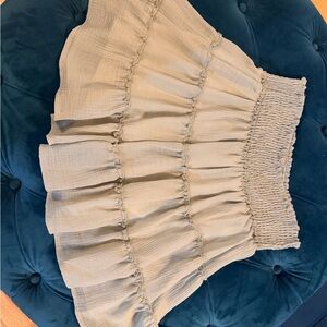 Elegant Cream Ruffled Skort